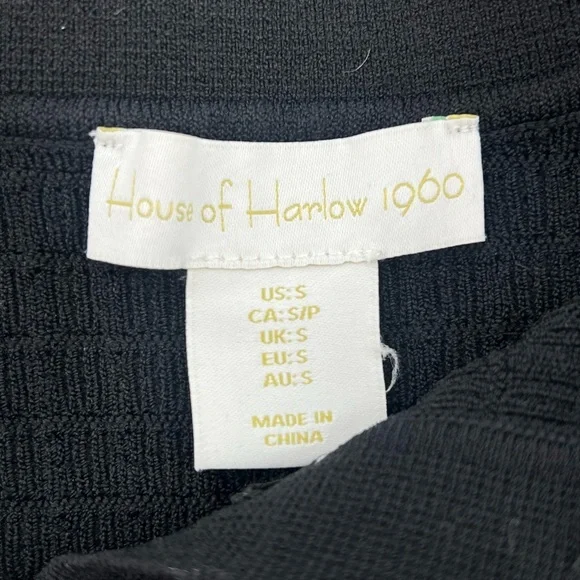 House of Harlow 1960 black knit polo matching set with crop top and skirt small - Picture 12 of 13